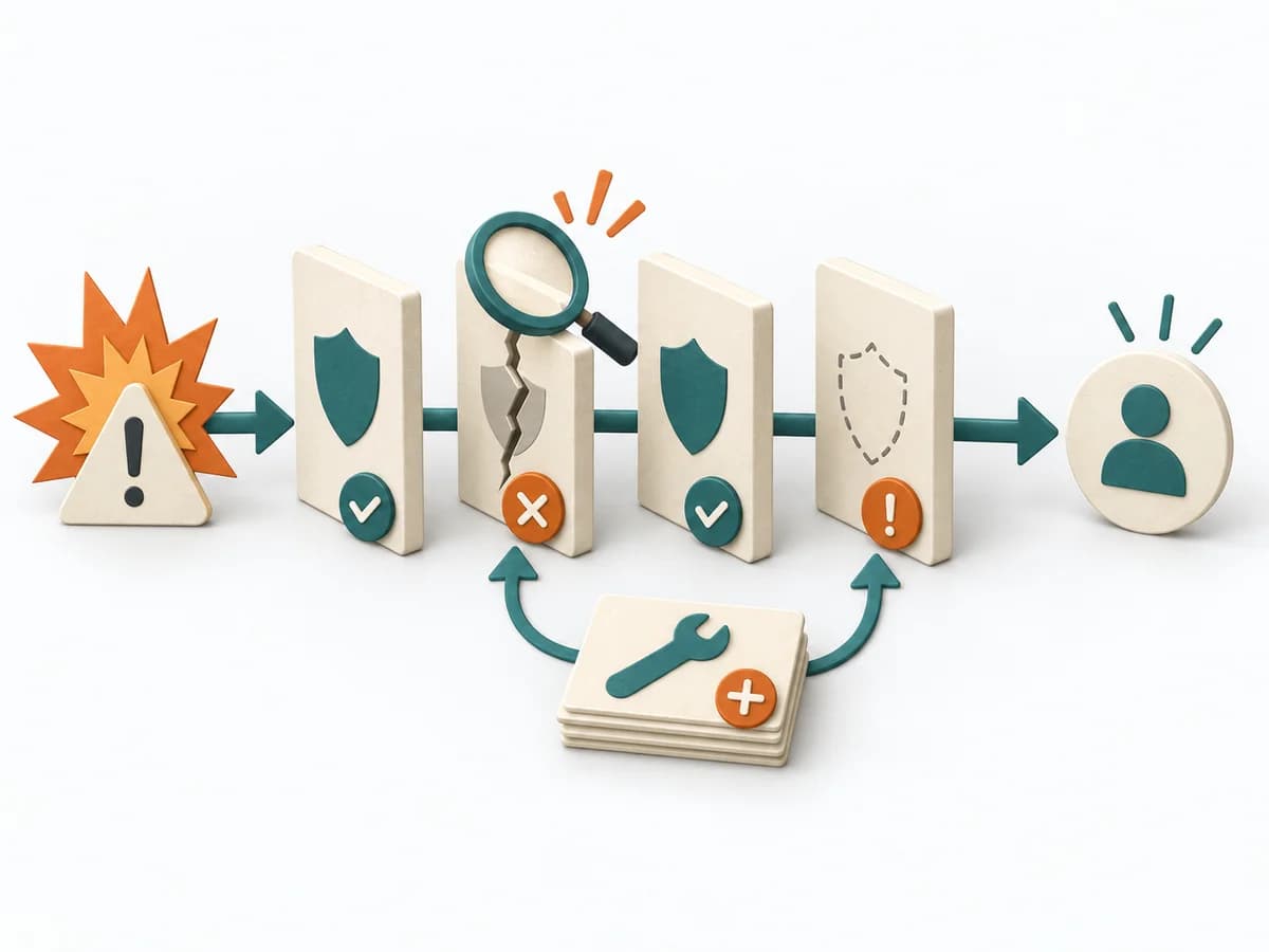 Papierillustration von Barrier Analysis mit dem methodenspezifischen Arbeitsmodell.