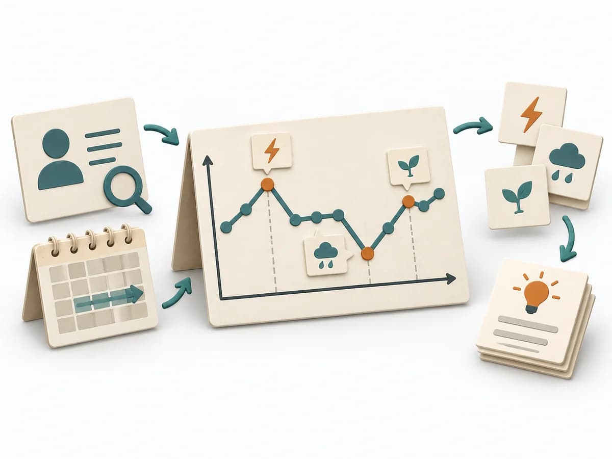 Papierillustration zu Behavior Over Time Graph.