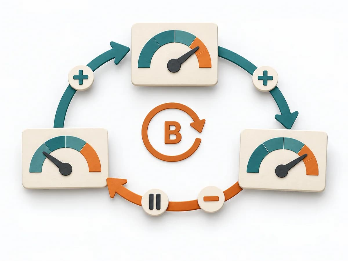Arbeitsfläche für Causal Loop Diagram: Frage, Beobachtungen und nächste Entscheidung sind sichtbar.