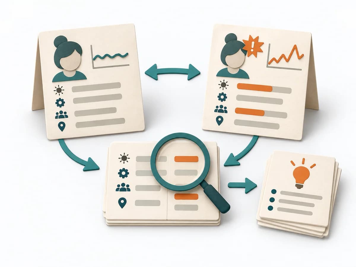 Papierillustration zu Change Analysis.