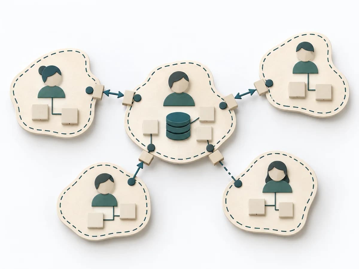 Papierillustration zu Domain Context Map