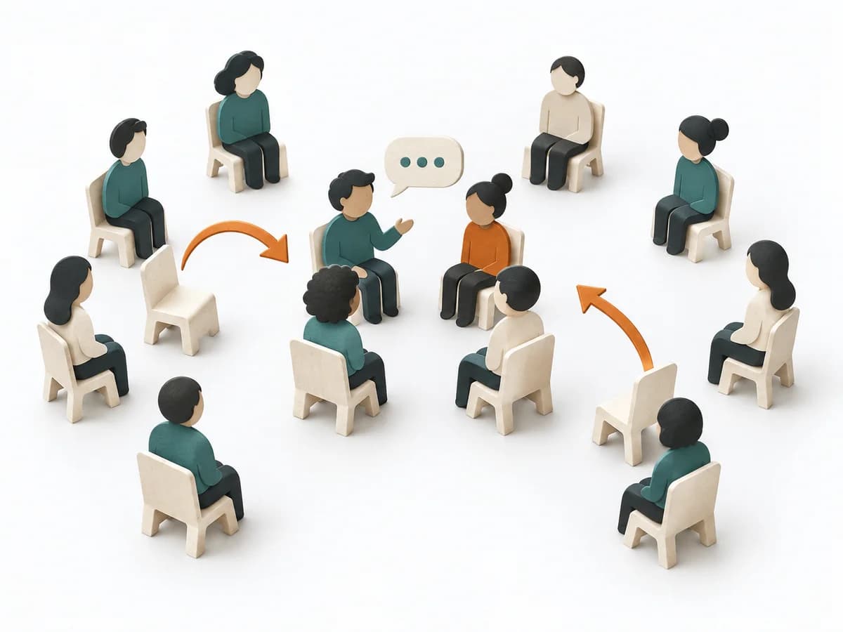 Papierillustration zu Fishbowl Discussion.