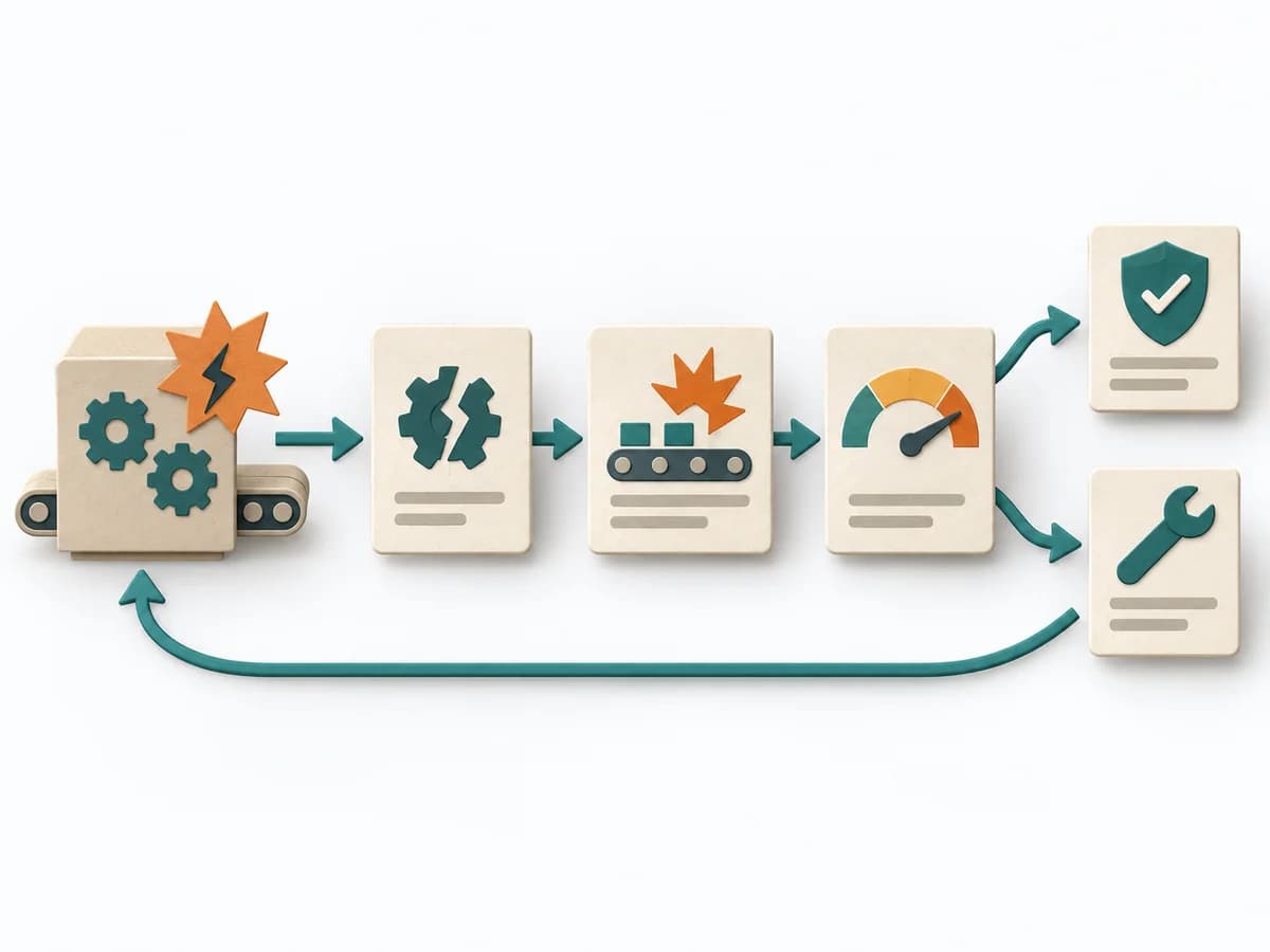 Papierillustration zu Failure Mode and Effects Analysis
