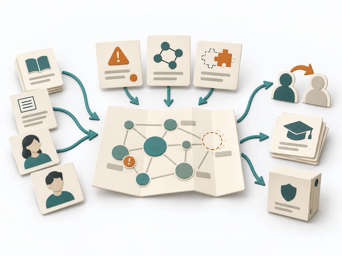 Papierillustration zu Knowledge Mapping.