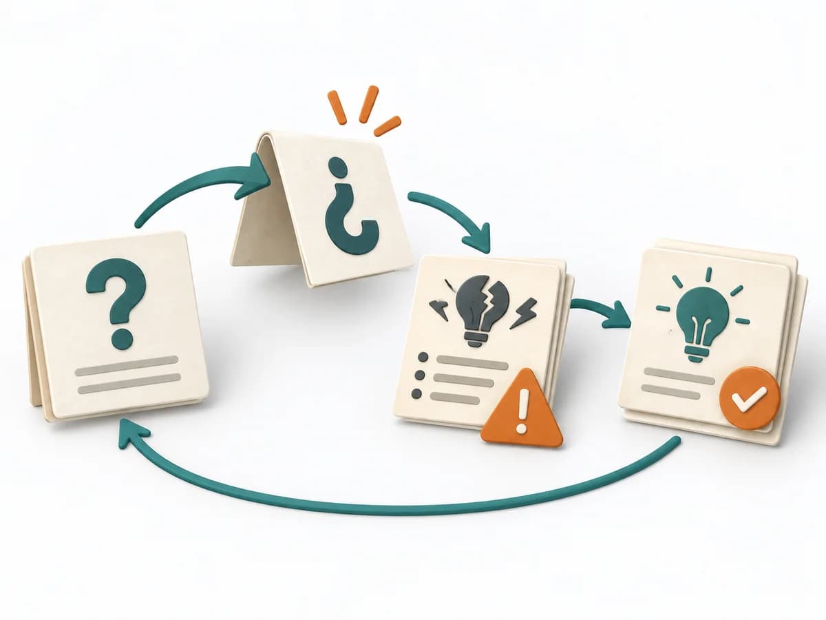 Papierillustration zu Reverse Brainstorming