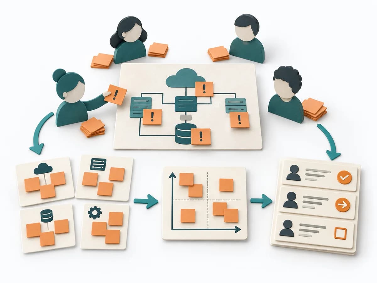 Papierillustration zu Risk Storming.