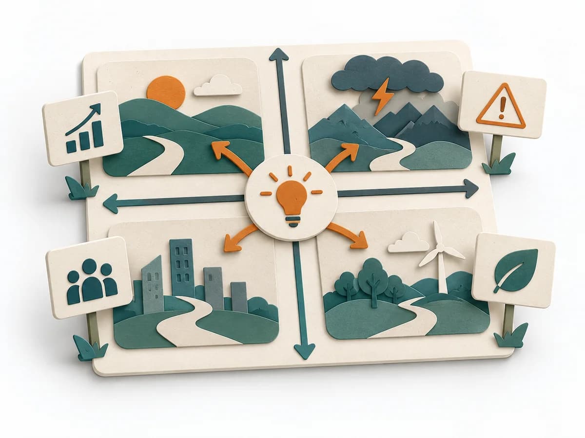 Scenario Planning method illustration showing its working structure