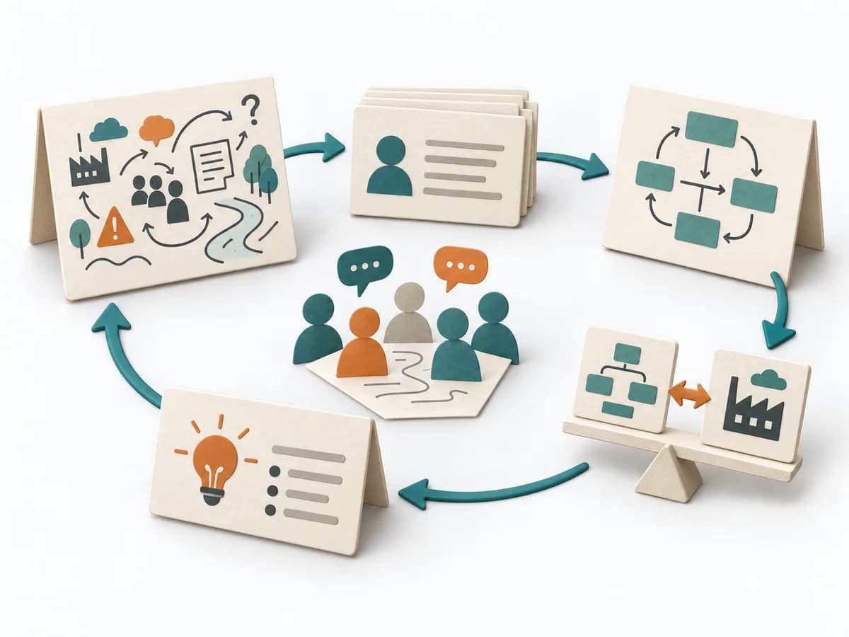 Paper illustration for Soft Systems Methodology.