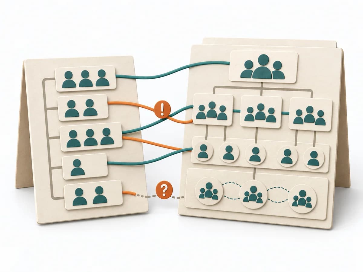 Papierillustration von Spotify Model Mapping mit dem methodenspezifischen Arbeitsmodell.