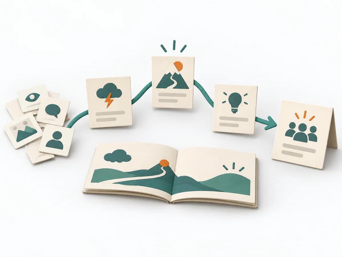 Papierillustration zu Storytelling
