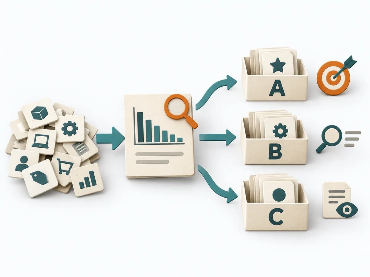 Papierillustration zu ABC Analysis