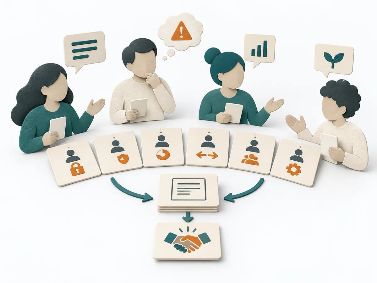 Papierillustration zu Delegation Poker.