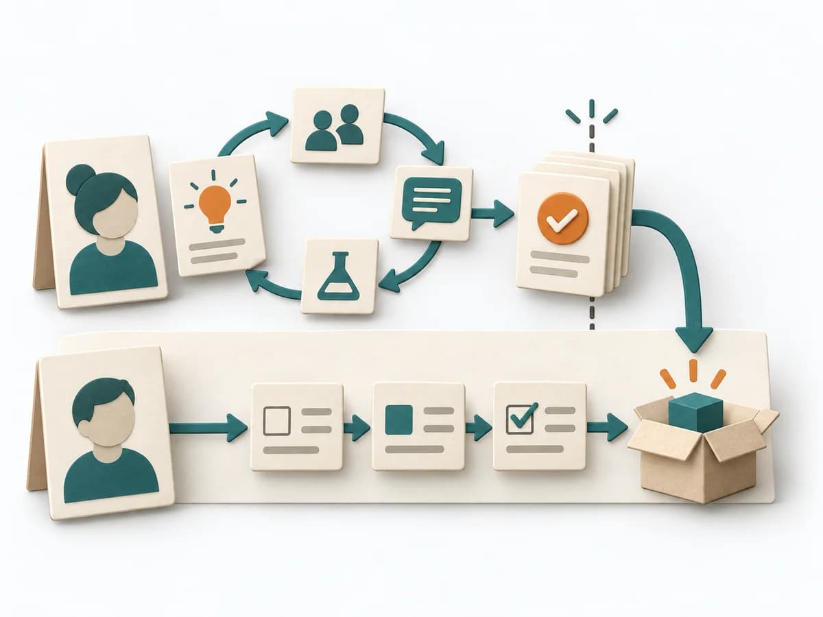 Paper illustration of Dual Track Agile with its method-specific working model.