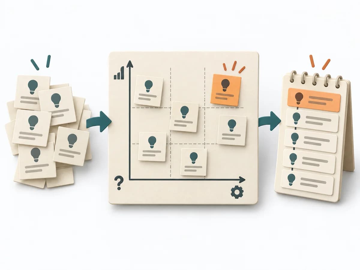 Paper illustration of Hypothesis Prioritization Canvas with a method-specific labelled workspace.