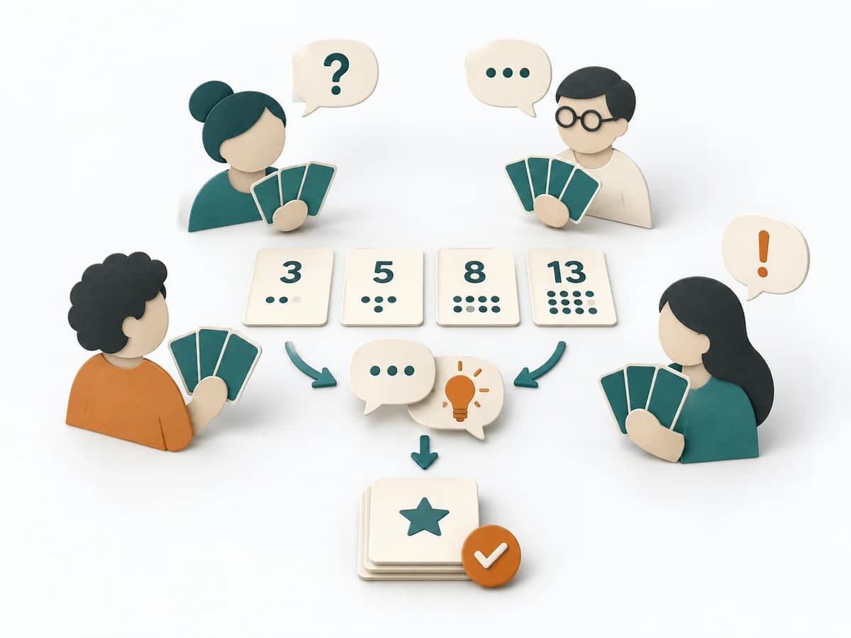 Papierillustration zu Planning Poker.