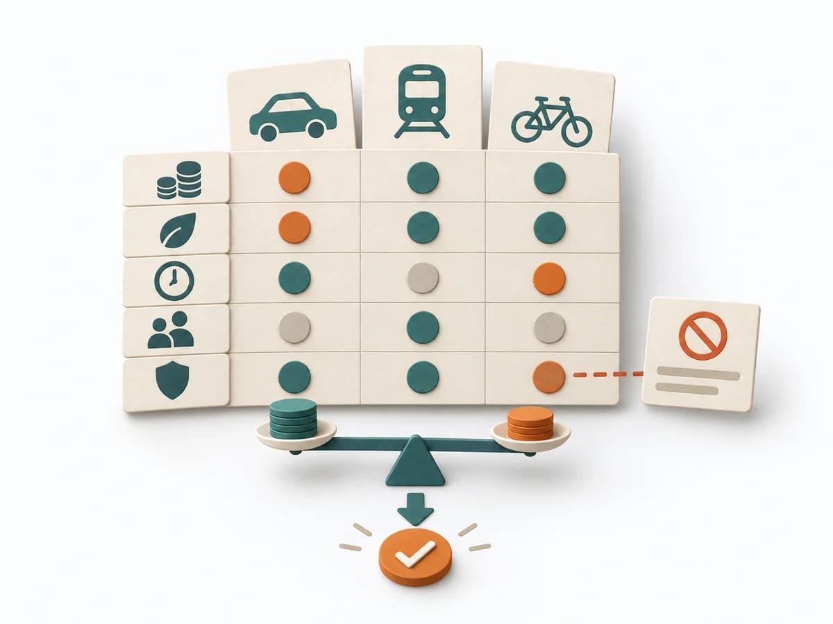 Papierillustration zu Trade-off Analysis.